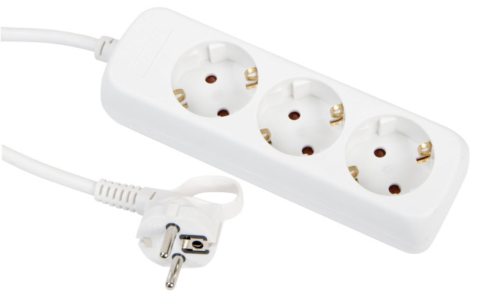 Skjøteledning 3-veis m/jord 3 meter